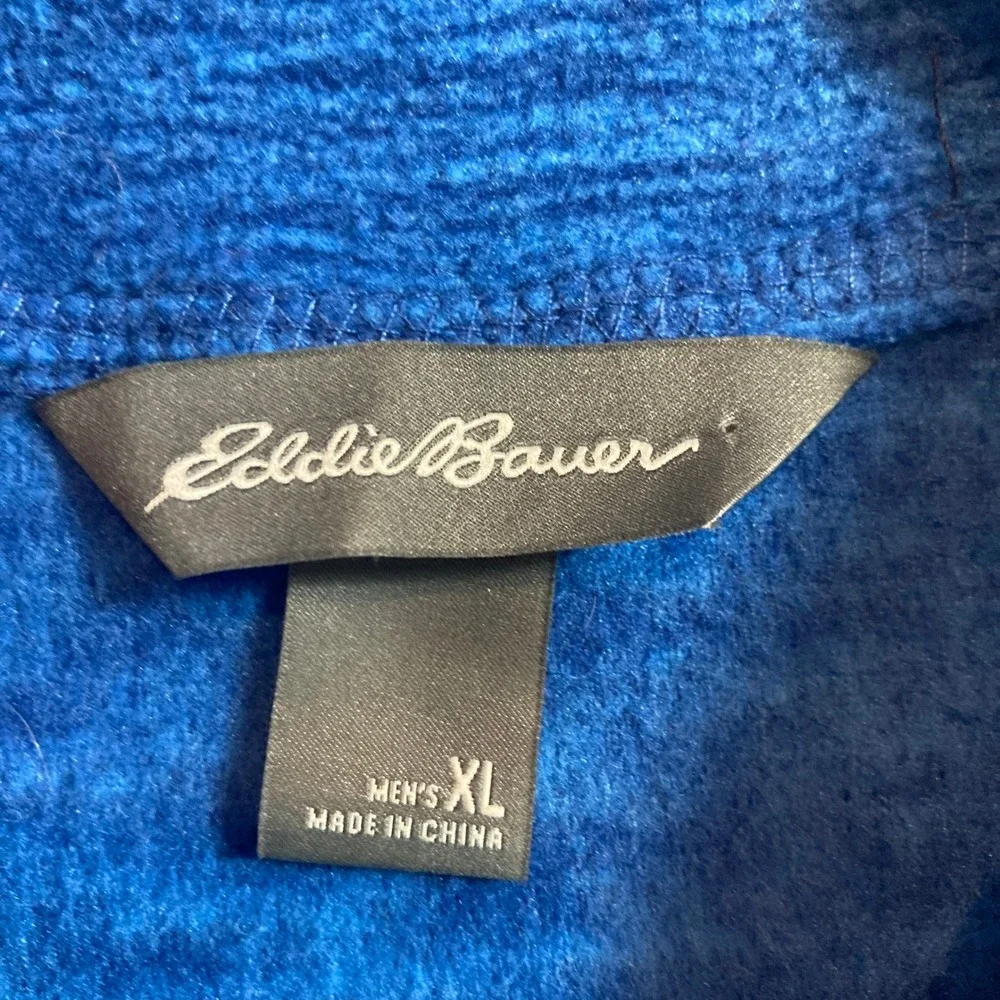 Eddie Bauer Mens XL Blue Space‎ Dye Full Zip Fleece Jacket EM31LK118P